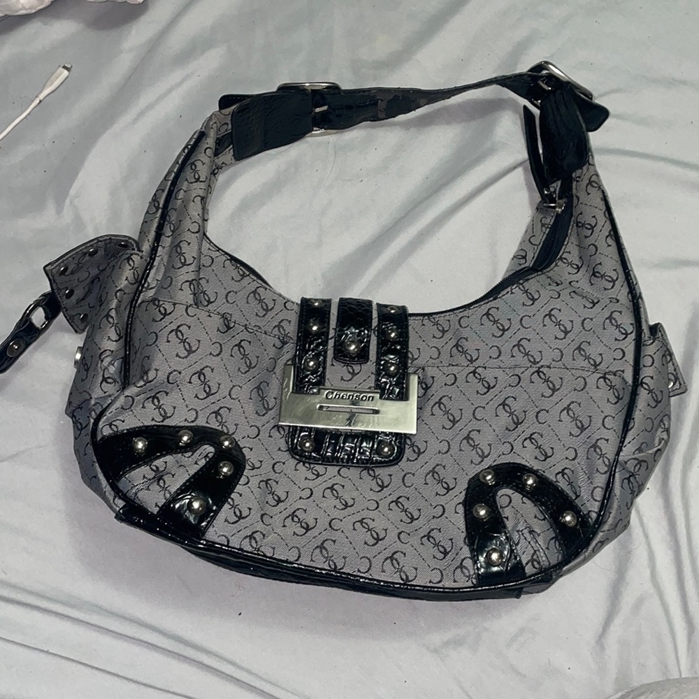 Grey off the shoulder bag